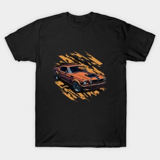 Ford Boss 302 Mustang Vintage Car Art T-Shirt